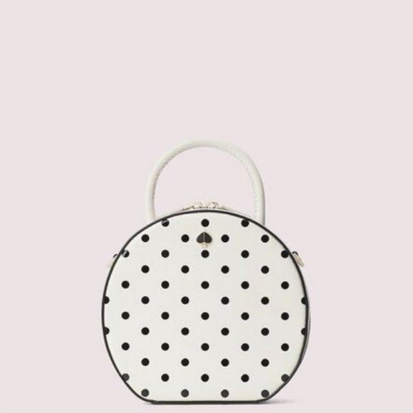 kate spade andi cabana white black dot canteen bag purse crossbody nwot - Picture 1 of 6